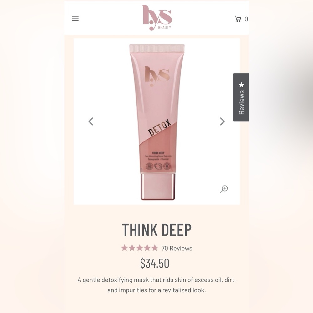 2/$35 COPY - LYS THINK DEEP DETOX MASK - BRAND NEW WITH THE BOX!